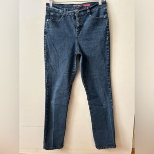 Style & Co dark wash high rise straight jeans